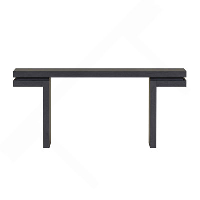 Real Wood Veneered Console Table With Distressed Finish And Under-Table Storage For Entryway Living Room Office