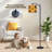 Arc Floor Lamp Vintage Pirate Sailing Ships Compass Rose Antique Map Floor Lamps with Remote LED Lights Adjustable Lamp Shades Tall Standing Lamps for Reading Office Living Room