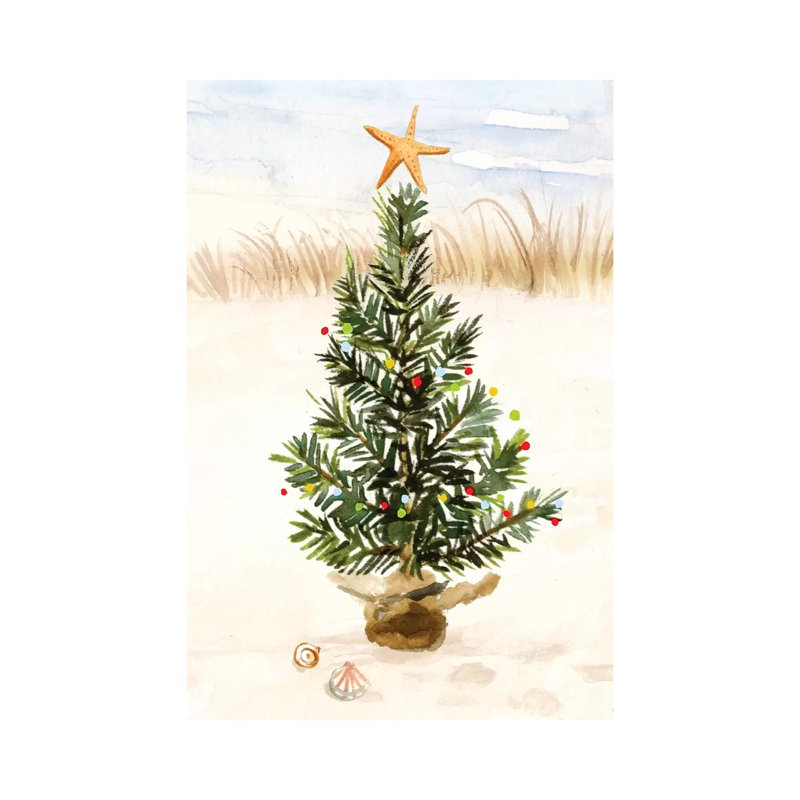 Christmas Coast par Victoria Borges - peinture sur toile tendue, H 12 po x l 8 po x P 0,75 po