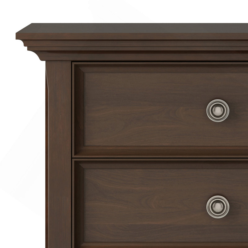 Amherst - Table de chevet - Brun naturel vieilli, Marron foncé
