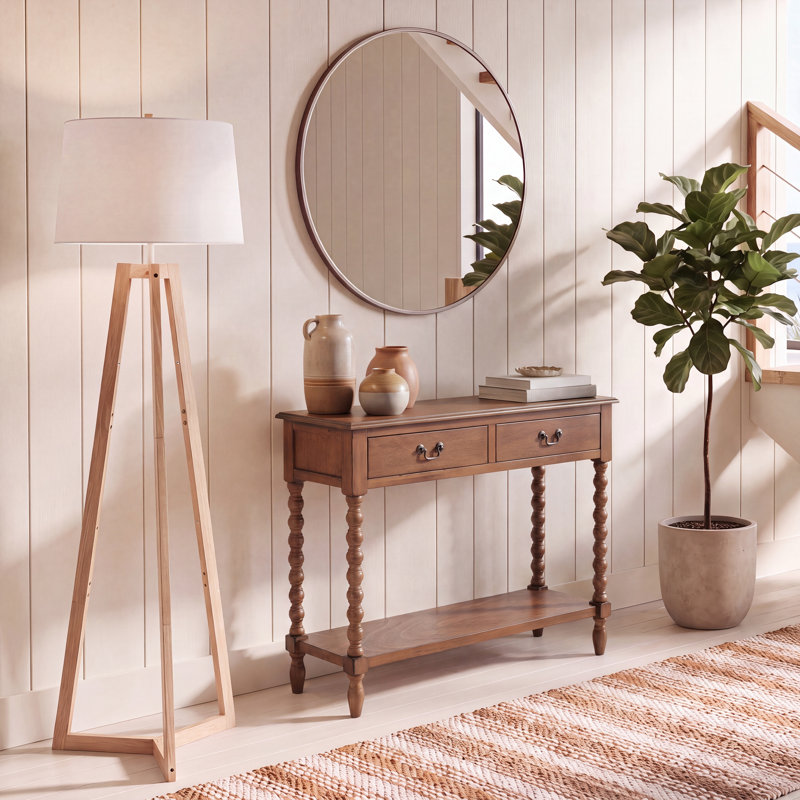 Athena 2 Drawer Console Table , Brown