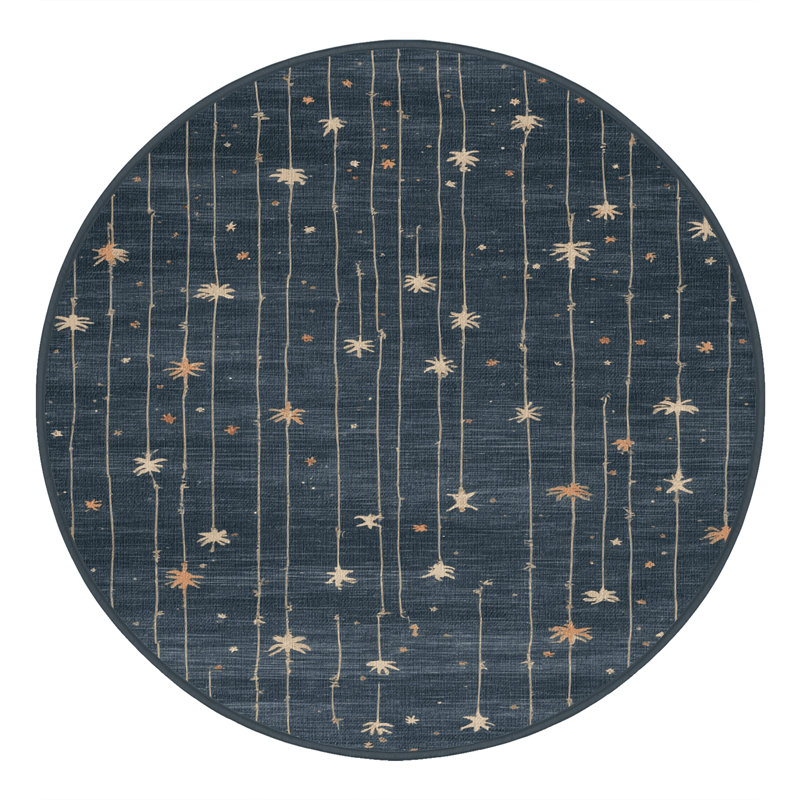 Tapis gris lavable à la machine, Rond 3 pi