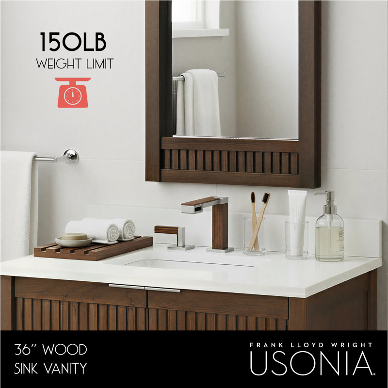 Through Lines 36" Single Bathroom Vanity, Brown