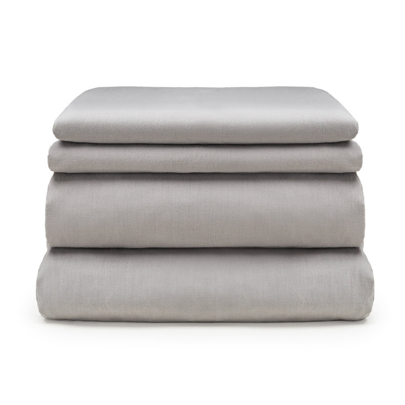 HAUZE OF WASHED 100% Cotton Sheet Set, King, Gray