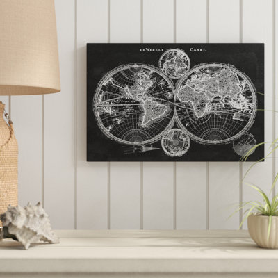 «Charcoal World Map», impression sur toile