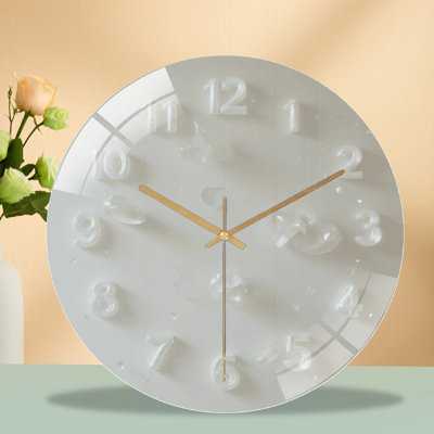 Modern Artistic Wall Clock with Unique Design Art - 12'' Modern Glass Wall Clock