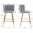 Latefa Upholstered Counter Stool with Metal Frame-284612852