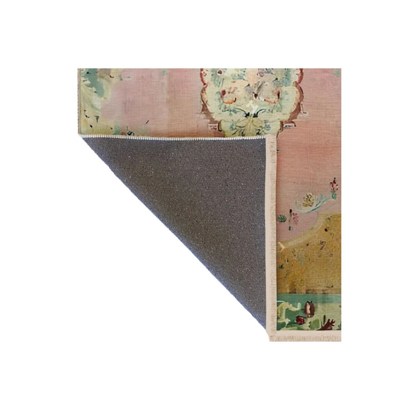 Izmir Vintage Pastel Color Traditional Patterned Woven Washable Carpet, Rectangle 3'4" x 5'