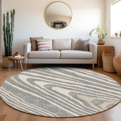Tapis gris Prisco lavable à la machine de qualité supérieure