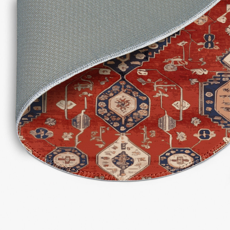 Tapis d'intérieur et d'extérieur brun Persian, Rond 5 pi
