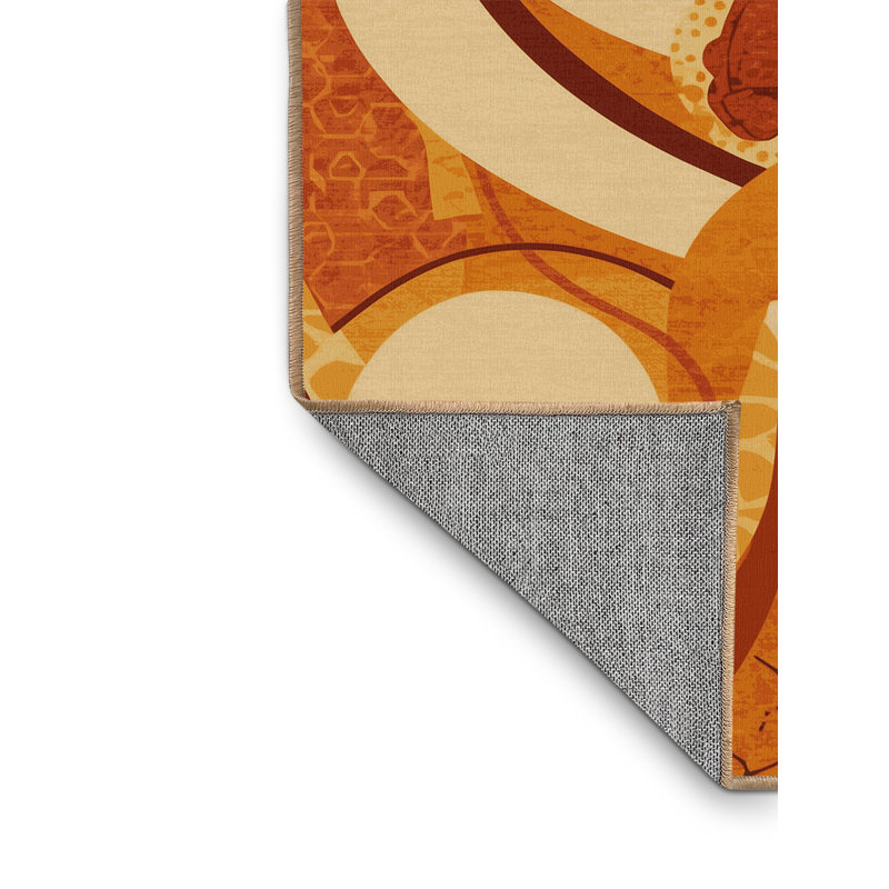 Machine Washable Templeton Charcuterie Board Eclectic Abstract Rug in Brown – LightBrown Binding, 2x3