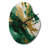 Green And Gold Serene Cascade II - Pear Shape Abstract 3D Wall Clock-105484790
