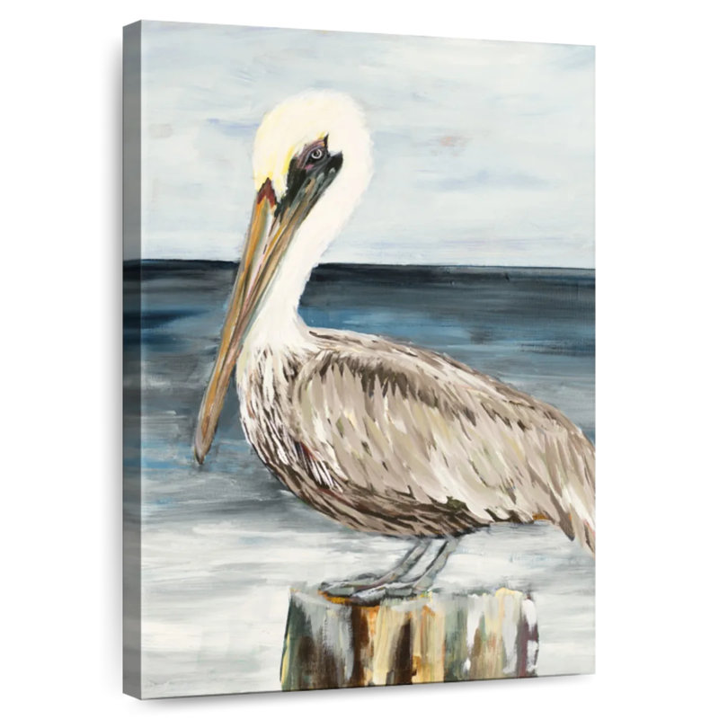 Brampt Muted Perched Pelican, 12" H x 8" W