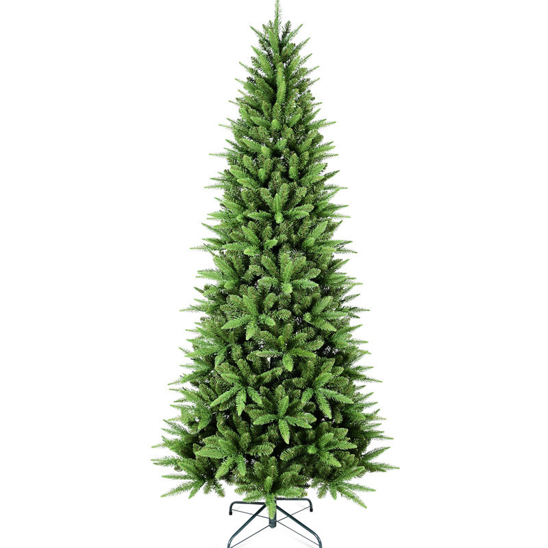 Arbre de Noël de 4 pi, 424 pointes, matériau Pe +, conception à charnières, installation rapide, support solide, petits espaces, appartements, branches festives minces et réalistes, assemblage rapide, vestibules, espaces,