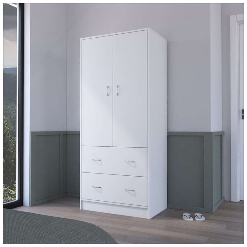 Armoire Edie, chambre à coucher, blanc, Blanc