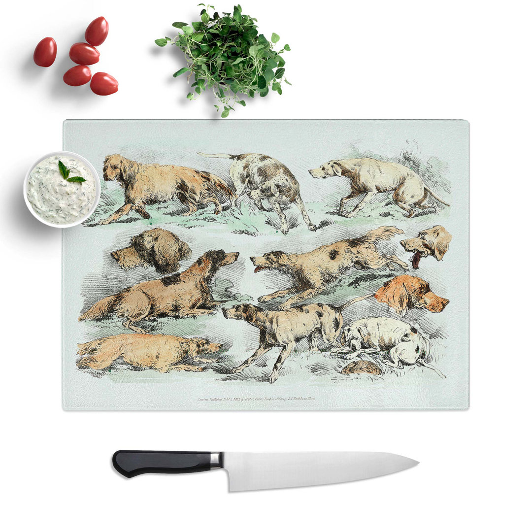 Glass Illustration of Hounds by Henry Alken Chopping Board