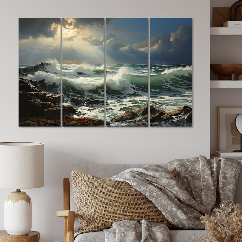 «Stormy Seas Beauty I» sur toile, reproduction de 4 pièces