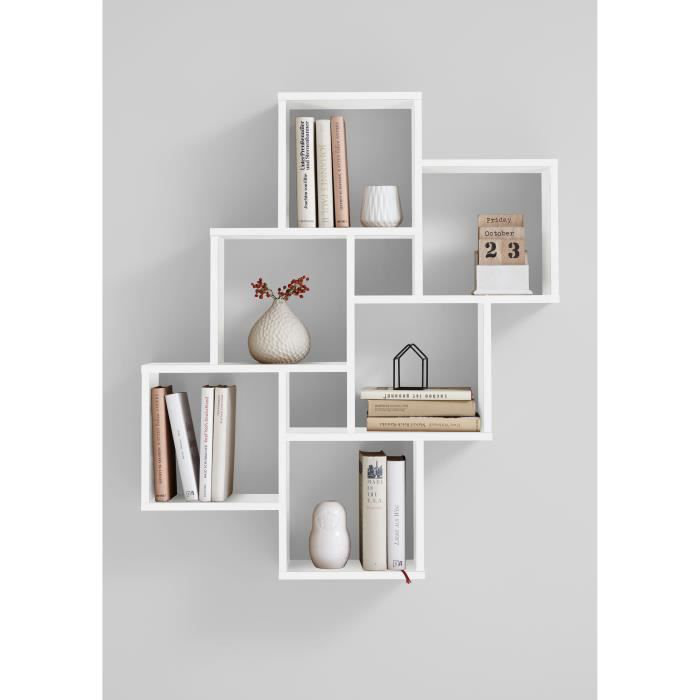 6 Piece Cube Shelf, White