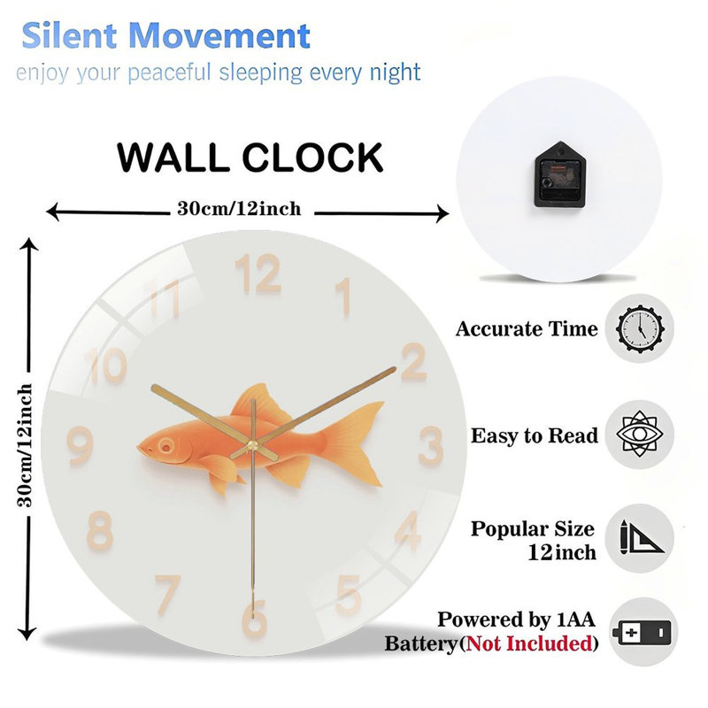 Horloge murale Fancy Goldfish