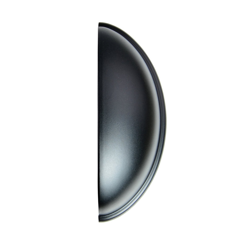 Flat Black Modern Cup Drawer Pulls with Mounting Hardware, 10-Pack