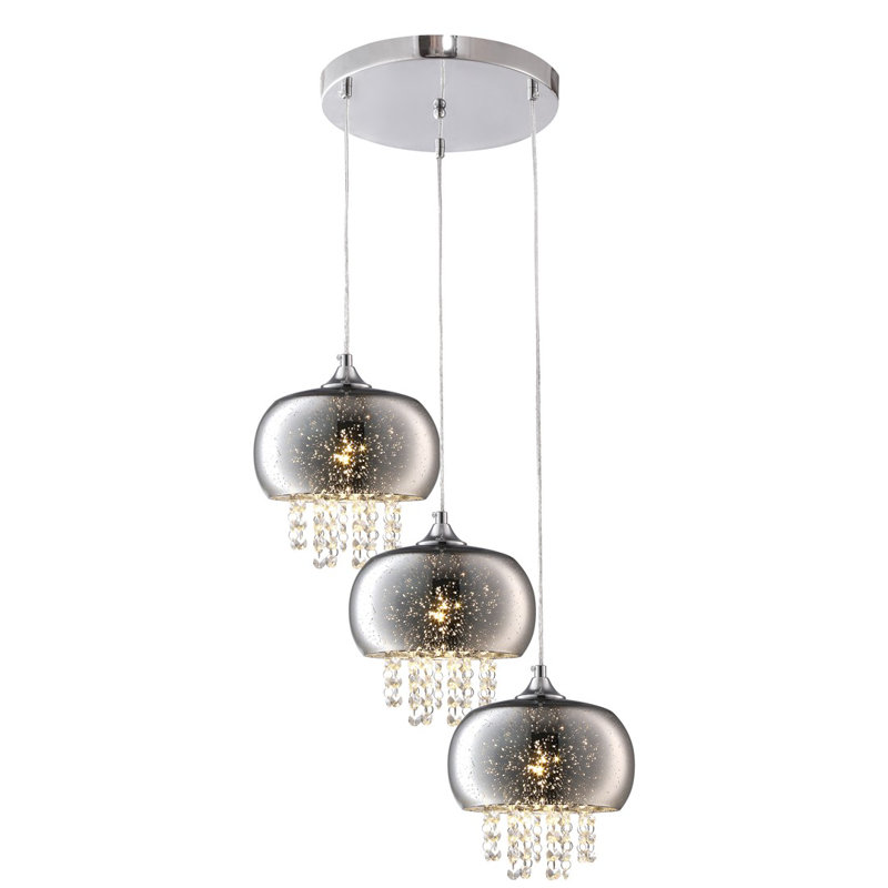 Dole 3 - Light Silver Cluster Pendant