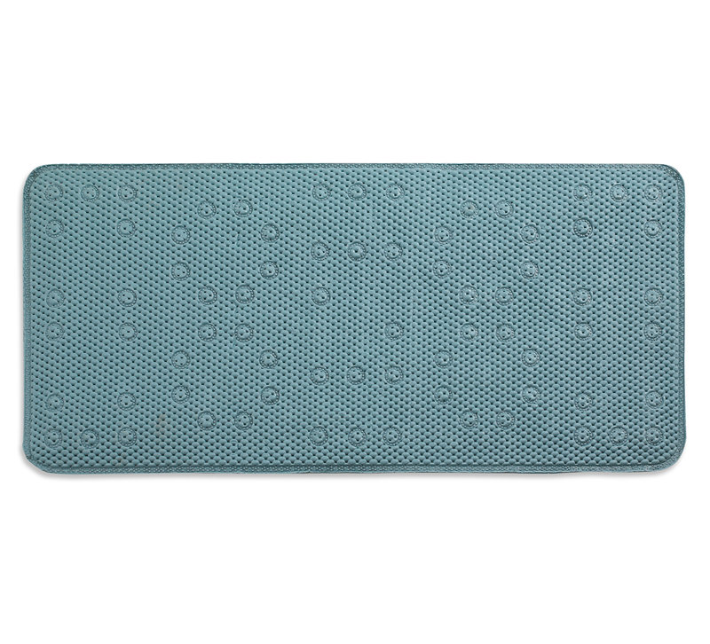 Tapis de douche antidérapant Azuela, 3 pi x 1 pi 5 po, Bleu sarcelle/bleu