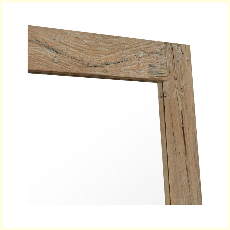Miroir de plancher pleine grandeur en bois récupéré mixte | Profil traditionnel, finition naturelle, miroir rustique