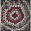 Antique Artistic Colorful Radiating American Floral Folk Art Penny Design Hooked Rug