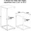 Table de bout à hauteur réglable en forme de C pour canapé - Table d'appoint peu encombrante avec structure en acier robuste pour le salon, la chambre à coucher ou les petits espaces