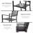 Outdoor 7-Piece Dining Set, Iron Finish, Black with Gold Speckles-1040189680