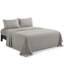 Ensemble de draps en coton 3 pièces avec 1 taie d'oreiller en coton de couleur taupe pour lit double Marina-2103426411-2052904992