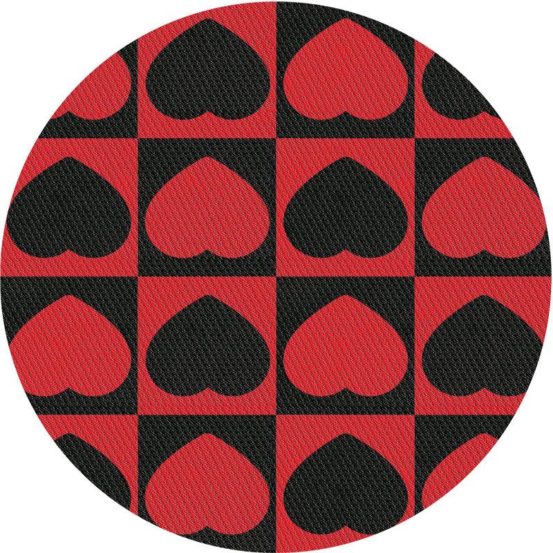 Tapis de zone rouge/noir à motifs Bekbele, Rond 6 pi