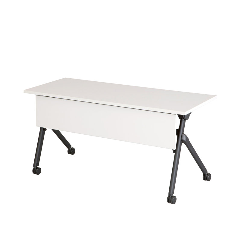 Table de formation rectangulaire avec panneau de modestie, Noir, Blanc, H 29,5 po x L 60 po x l 24 po