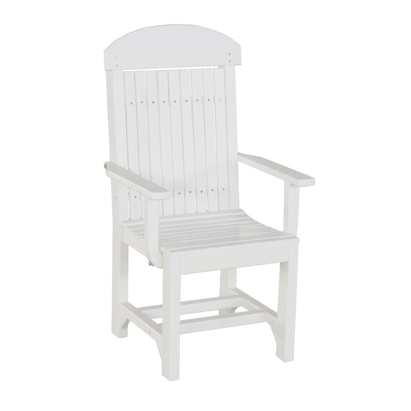 Lintgen Premium All-Weather Wicker Outdoor Dining Armchair with Cushion, White