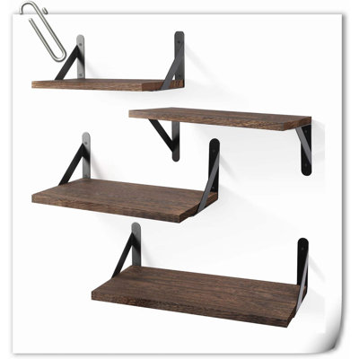 Halima 3 Piece Wood Bracket Shelf