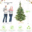 Arbre de Noël de 7 pi avec 400 lumières DEL blanc chaud, 941 pointes Pe +, base en bois pour Noël artificiel festif, décoration de branche-1273645961
