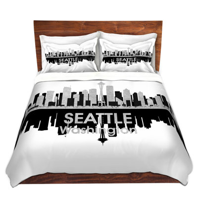 City IV Seattle Washington Modern & Contemporary Polyester Duvet Cover