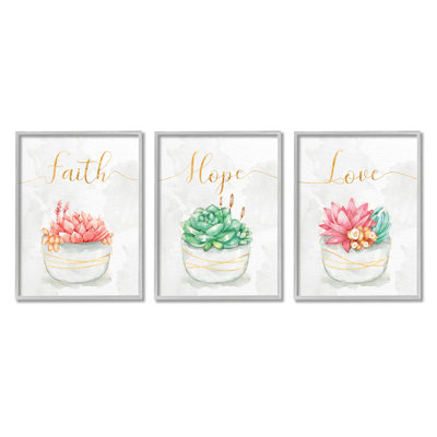 Charmantes plantes succulentes «Faith Hope Love»