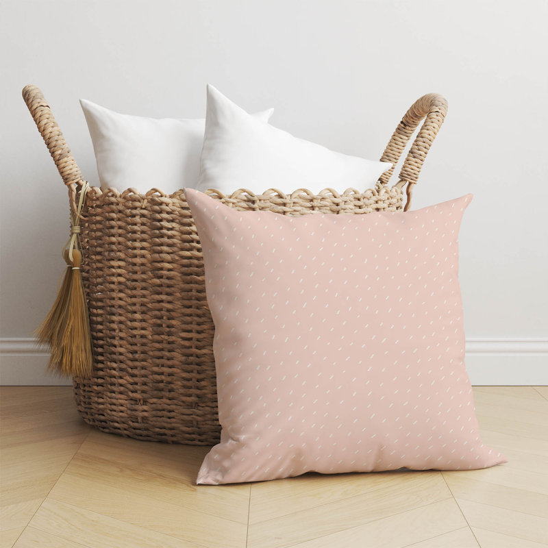 Coussin Paulie, Rayure rose, H 20 po x l 20 po