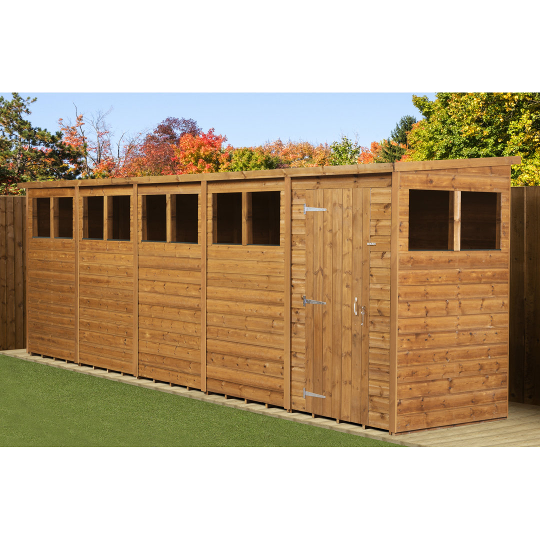 Modular Pent Garden Shed  20X4 With Windows
