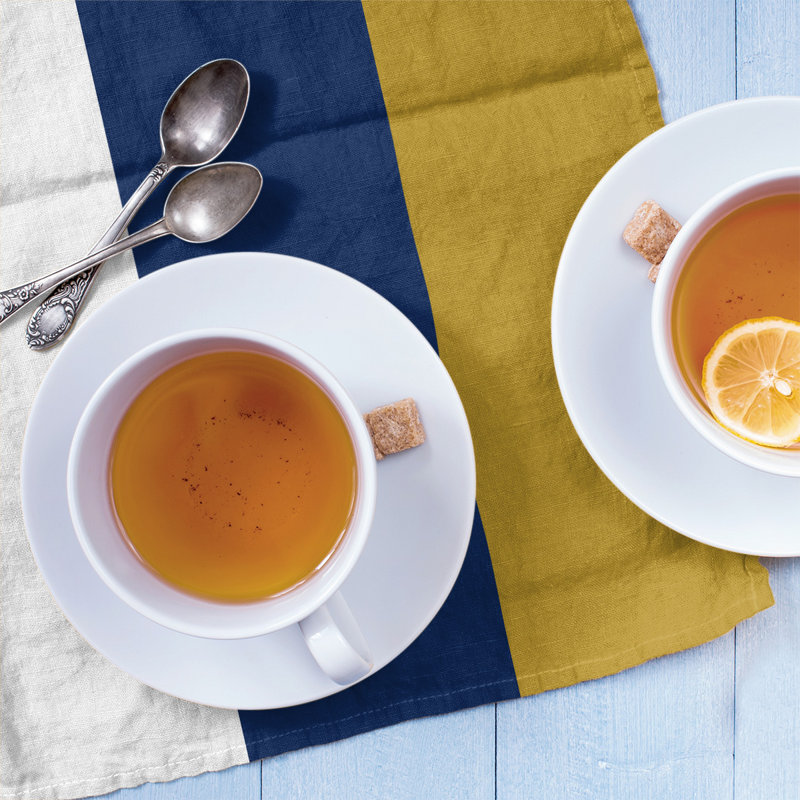 Stripe Tea Towel Kitchen Towel, Poly Twill, White/Navy Blue/Gold Milwaukee Baseball