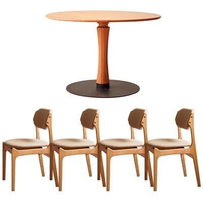 Vintage Beautiful Cherry Solid Wood Round Table