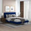 Lit plateforme en velours bleu Dillon (très grand lit)-85090558-85090544