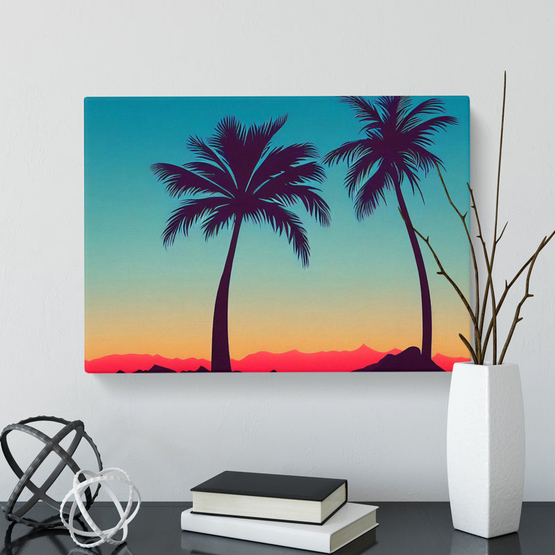Cool Palm Trees - Wrapped Canvas, 35cm H x 50cm W x 3cm D