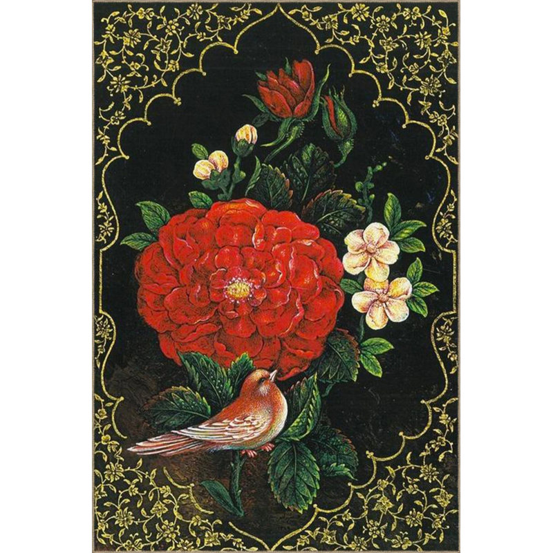 Woven Carpet With Rose Pattern And Washable Carpet, Rectangle 4'8" x 6'7"