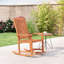 Chaise berçante d'extérieur 2 pièces avec assise à lattes larges et repose-pieds pour patio