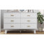 Commode 6 tiroirs double 47,24 po de largeur, commode avec base réglable pour chambre à coucher et salon-1380099295