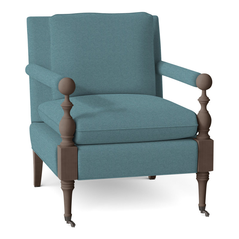 Leslie Armchair, 8789 Turquoise, Hazelnut