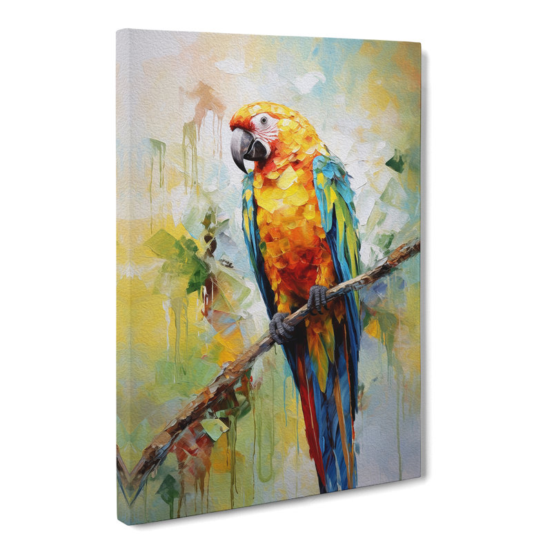 Parrot Impressionism - Wrapped Canvas, 50cm H x 35cm W x 3cm D