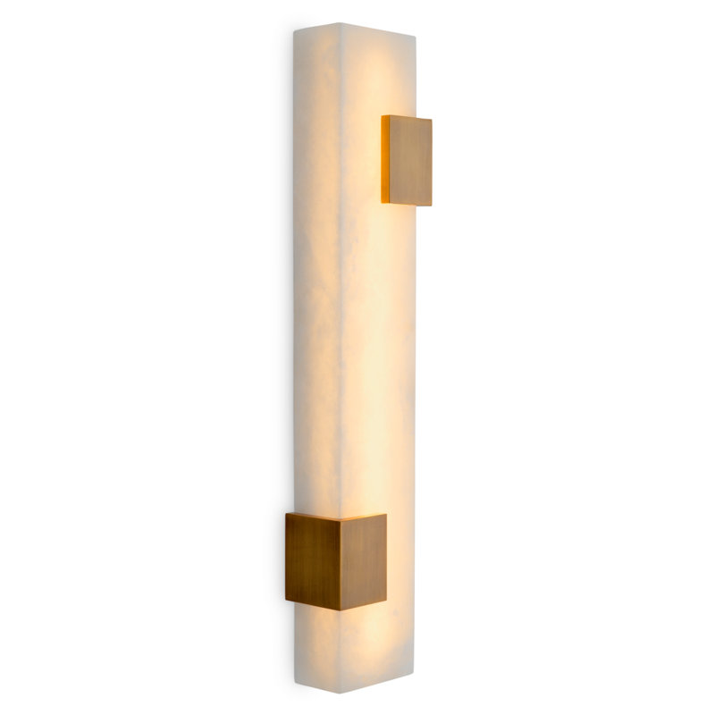 Wall Lamp Furore Antique Brass Finish Alabaster